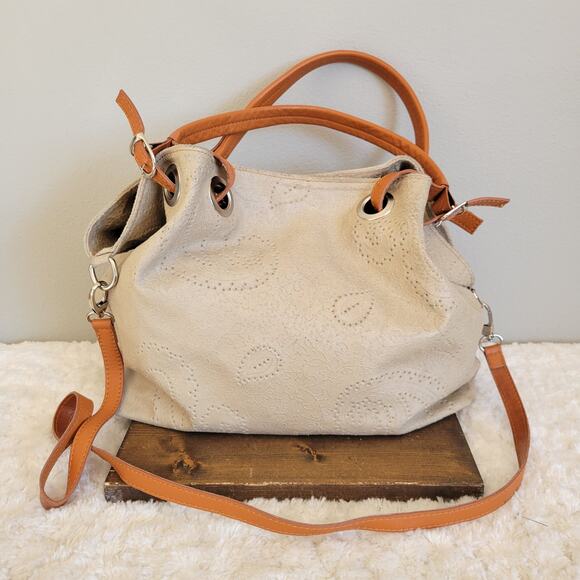 Borse in pelle Handbags - Borse in Pelle Genuine Leather Satchel Crossbody Purse in Cream